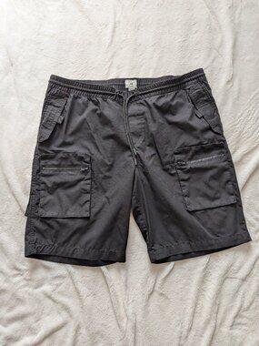 H&M Men's XXL Black Ripstop Cargo Shorts Utility Gorpcore Streetwear Techwear